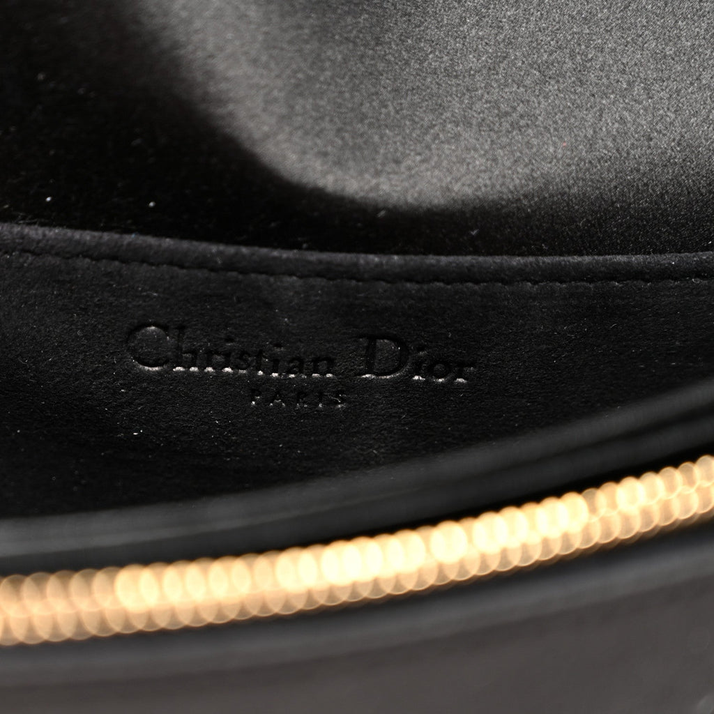 Satin Cannage Lady Dior Convertible Clutch Black wholesalehk.shop