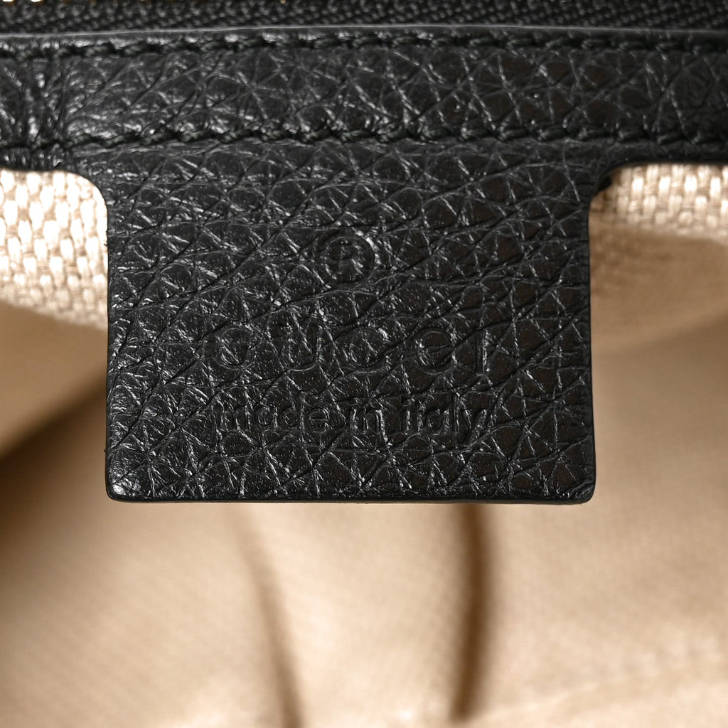 Pebbled Calfskin Medium Soho Chain Shoulder Bag Black wholesalehk.shop