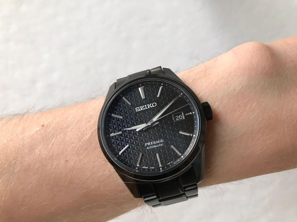 Seiko Presage Sharp Edged Series Black Dial Black Steel Strap Watch For Men - SPB229J1 wholesalehk.shop