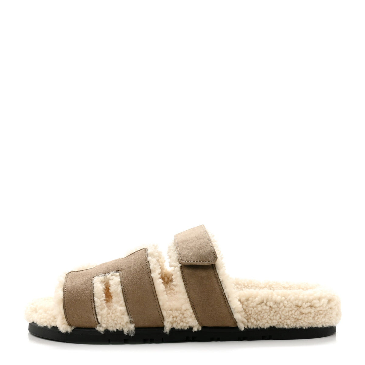Suede Goatskin Woolskin Womens Chypre Sandals 39 Etoupe Ecru wholesalehk.shop