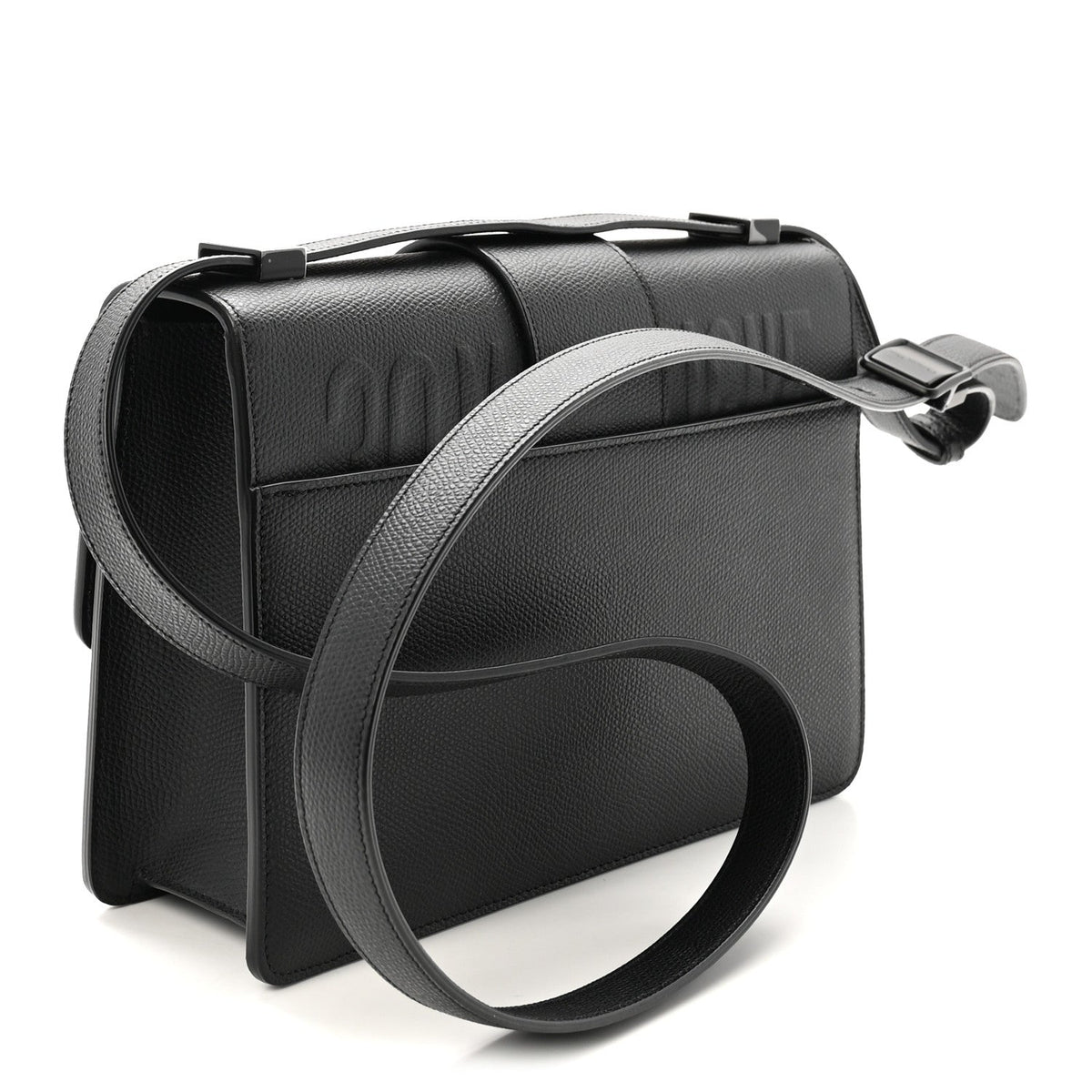 Ultra Matte Grained Calfskin 30 Montaigne Flap Bag Black wholesalehk.shop