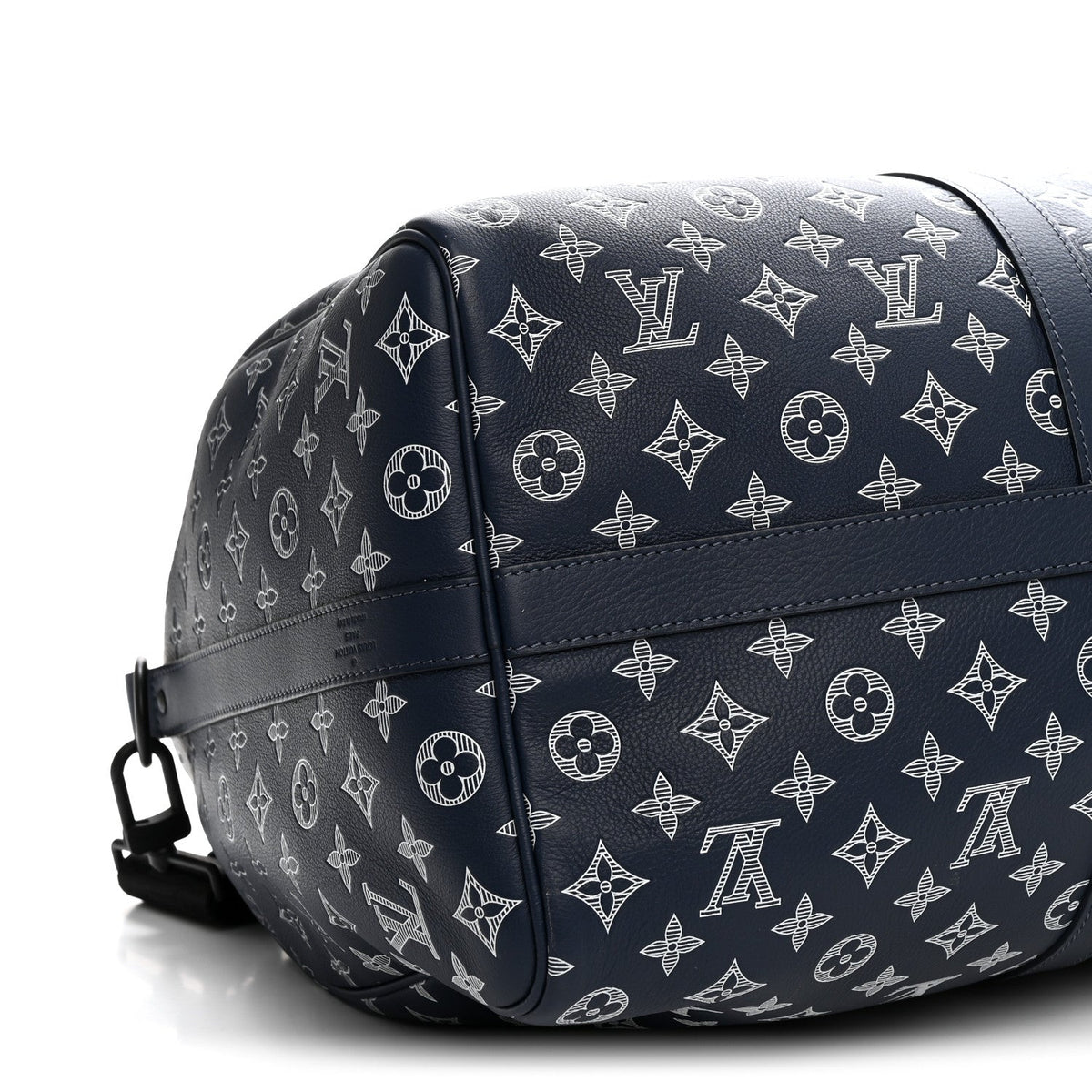 Calfskin Shadow Monogram Keepall Bandouliere 50 Ink Blue White wholesalehk.shop