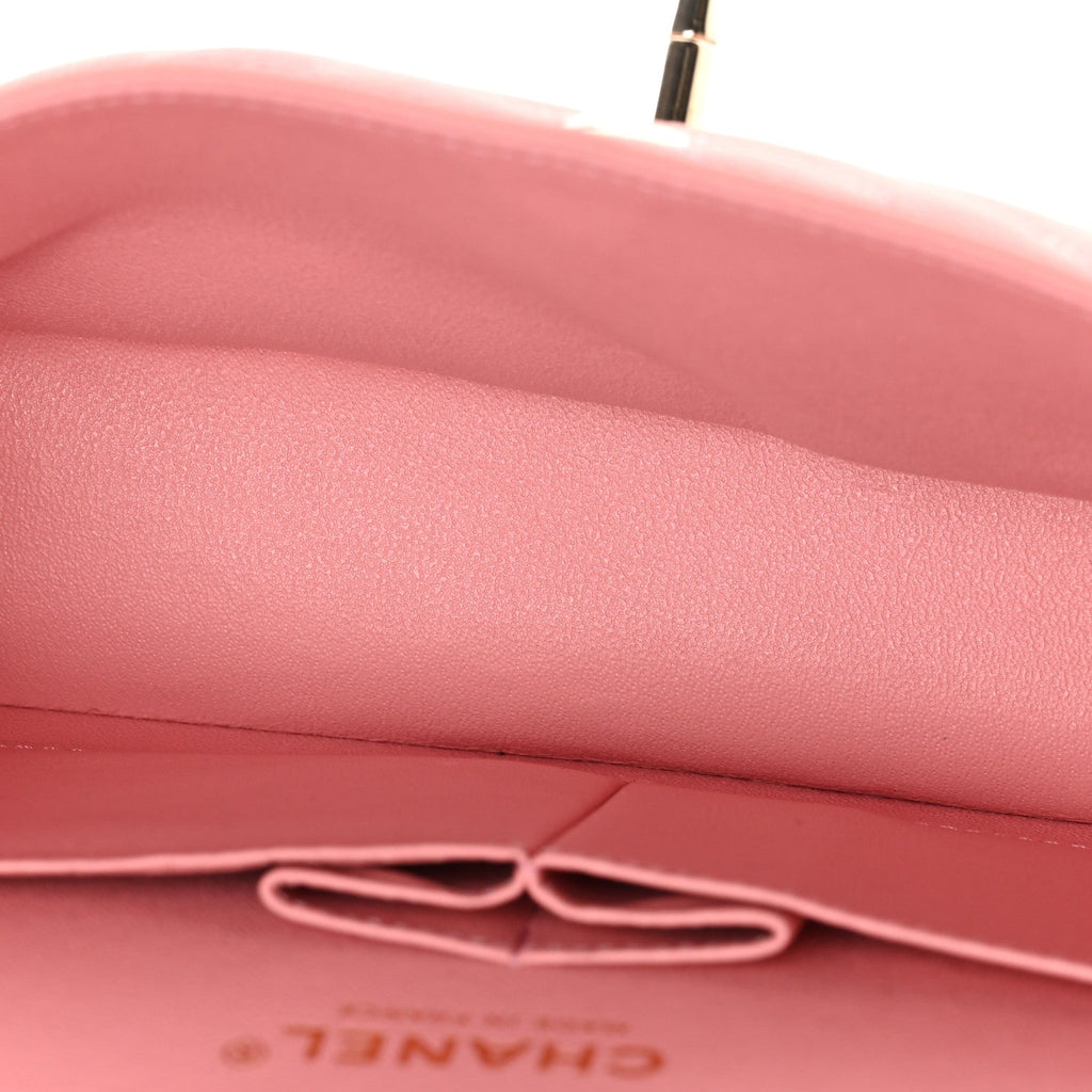 Caviar Chevron Quilted Small Double Flap Pink wholesalehk.shop