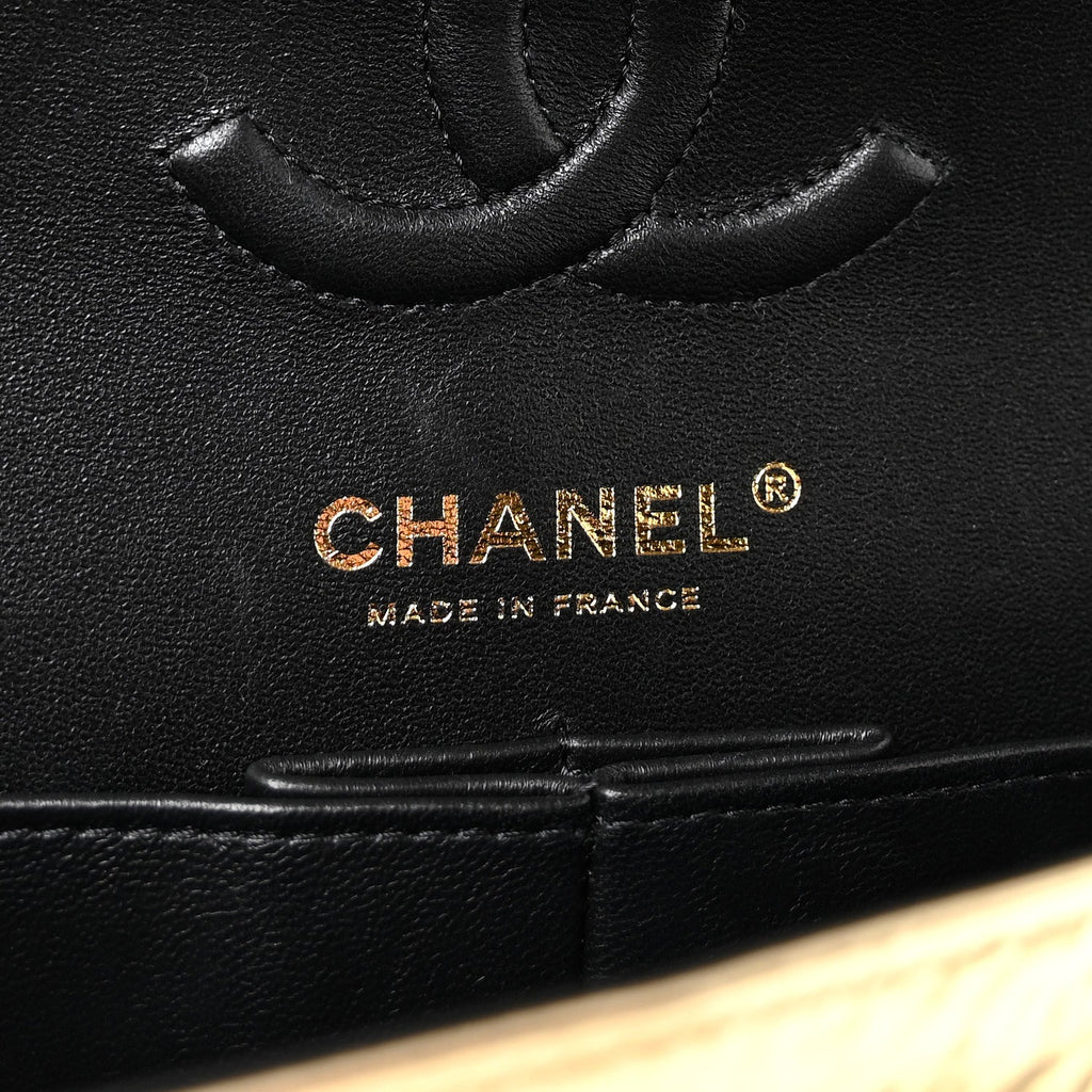 Hammered Metallic Calfskin Quilted Small Double Flap Gold wholesalehk.shop