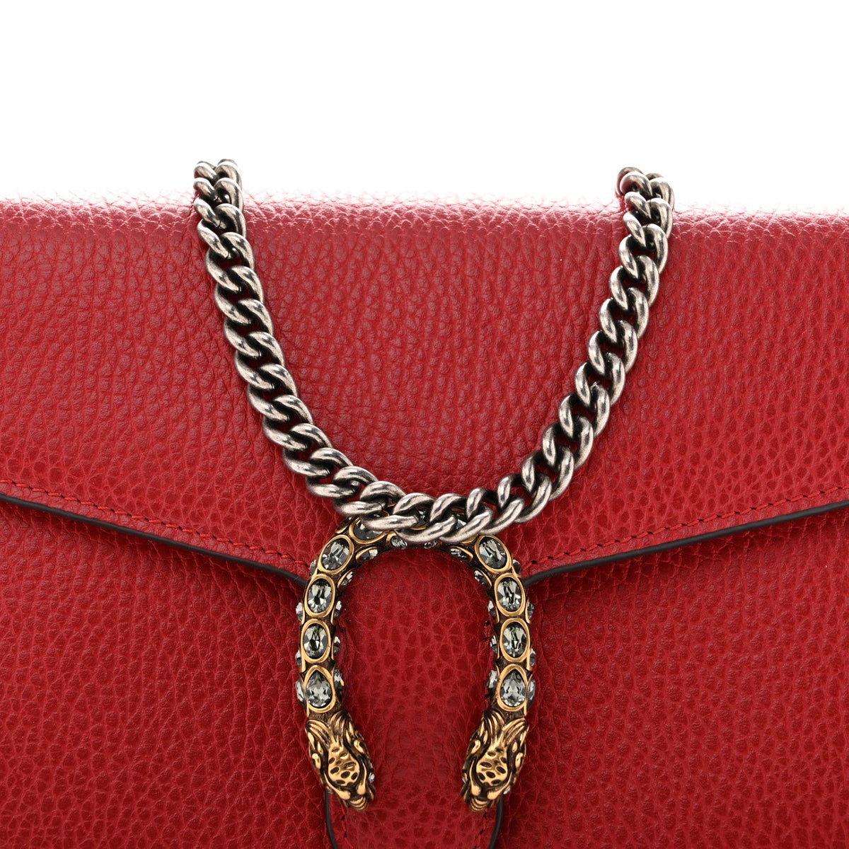 Calfskin Mini Dionysus Chain Wallet Hibiscus Red wholesalehk.shop