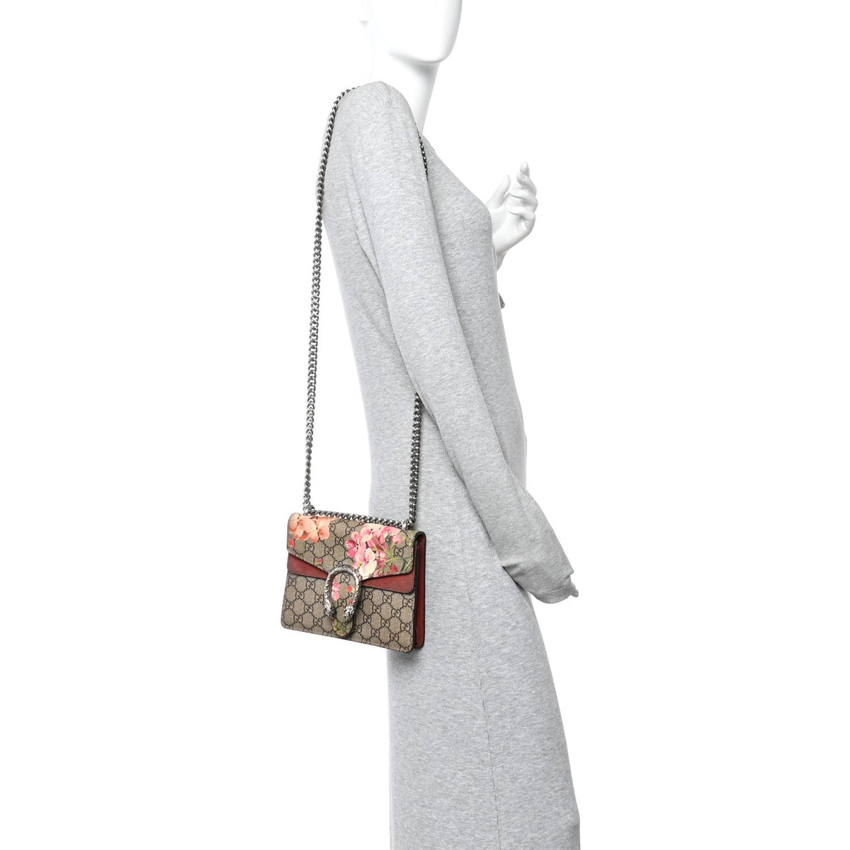 GG Supreme Monogram Blooms Mini Dionysus Shoulder Bag Beige Multicolor Dry Rose wholesalehk.shop
