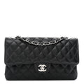 Caviar Quilted Medium Double Flap Black wholesalehk.shop
