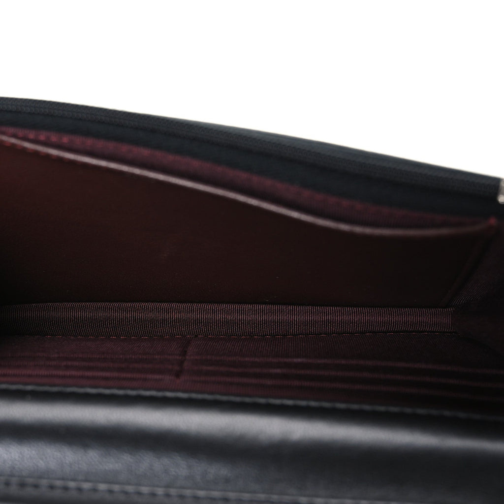Lambskin Quilted Wallet On Chain WOC Black wholesalehk.shop