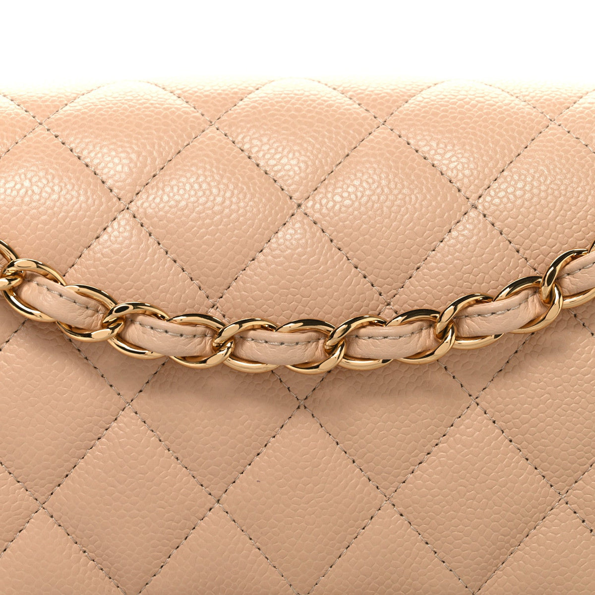 Caviar Quilted Jumbo Double Flap Beige wholesalehk.shop