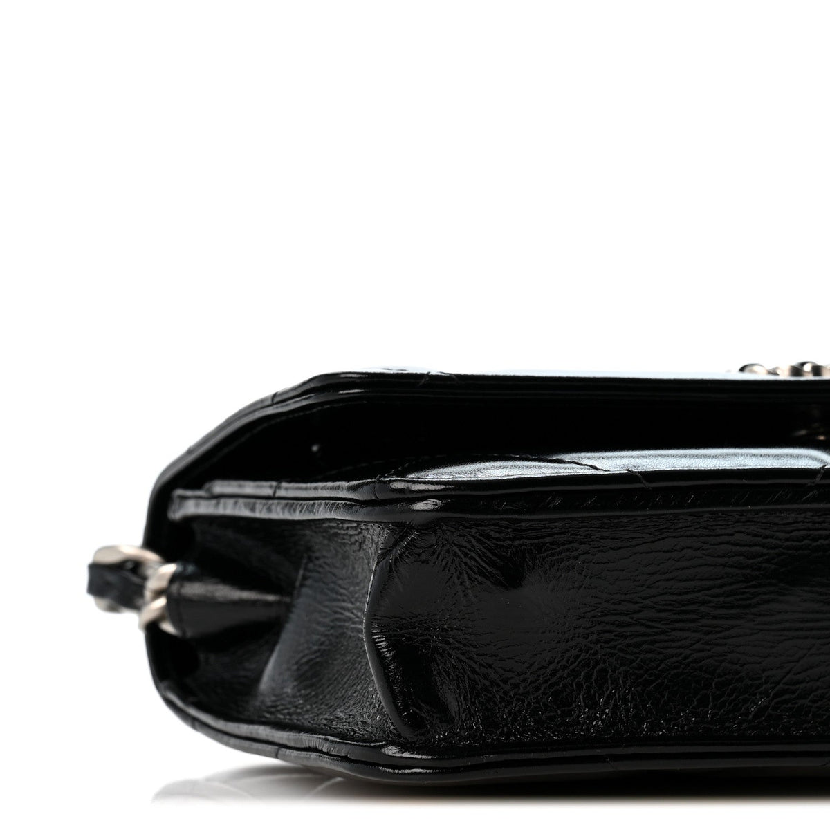 Shiny Crumpled Calfskin Quilted Chanel 19 Wallet On Chain WOC Black wholesalehk.shop