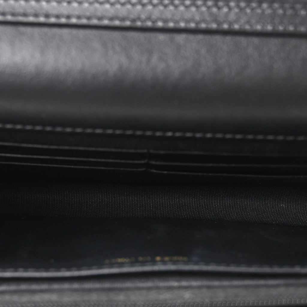 Caviar Quilted Camellia Wallet On Chain WOC Black wholesalehk.shop