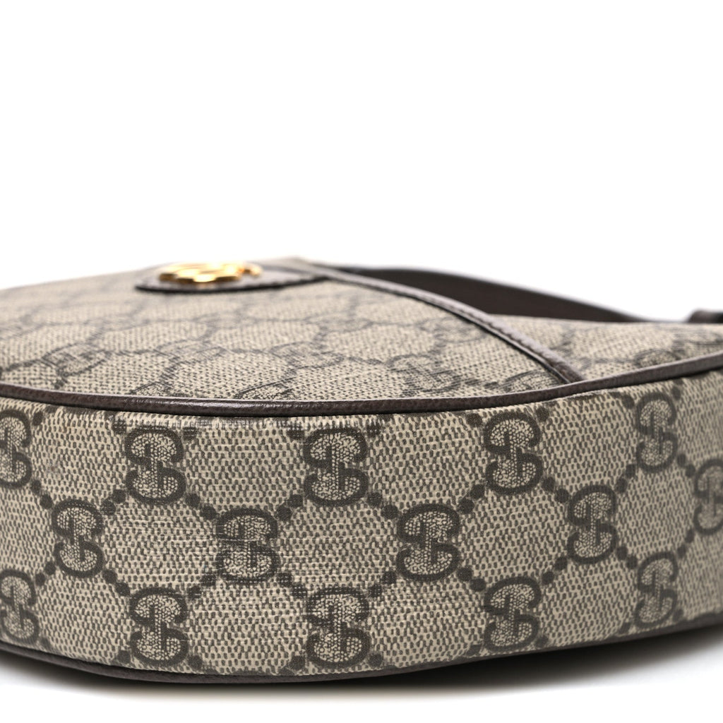 GG Supreme Monogram Textured Dollar Calfskin Small Ophidia Shoulder Bag Beige Ebony New Acero wholesalehk.shop