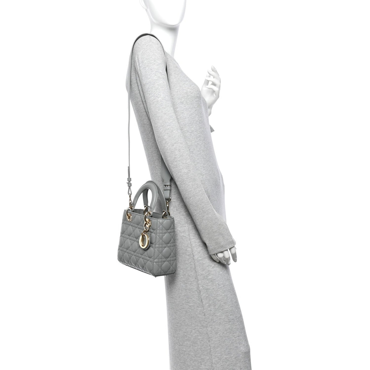 Lambskin Cannage Small My ABCDior Lady Dior Grey wholesalehk.shop
