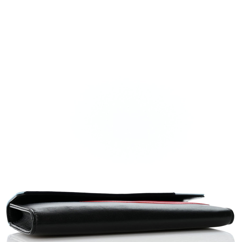 Lambskin Airlines Wallet On Chain WOC Blue Black Red wholesalehk.shop