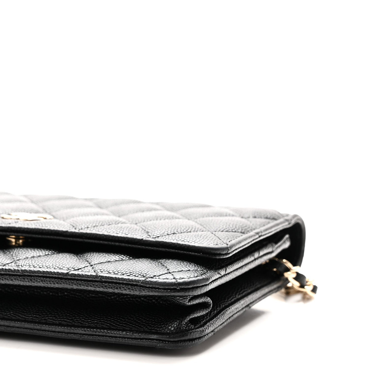 Caviar Quilted Wallet With Charms On Chain WOC Black wholesalehk.shop