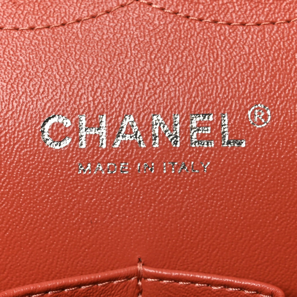 Lambskin Quilted Jumbo Double Flap Orange wholesalehk.shop