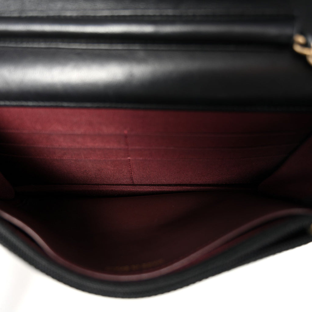 Lambskin Quilted Wallet On Chain WOC Black wholesalehk.shop