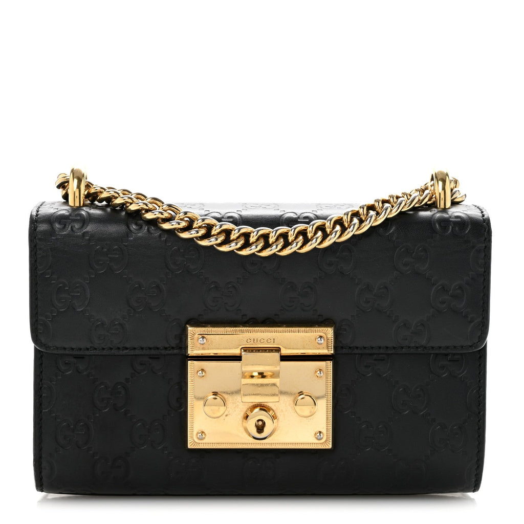 Guccissima Small Padlock Shoulder Bag Black £¨ Direct shipment via from wholesalehk.shop
