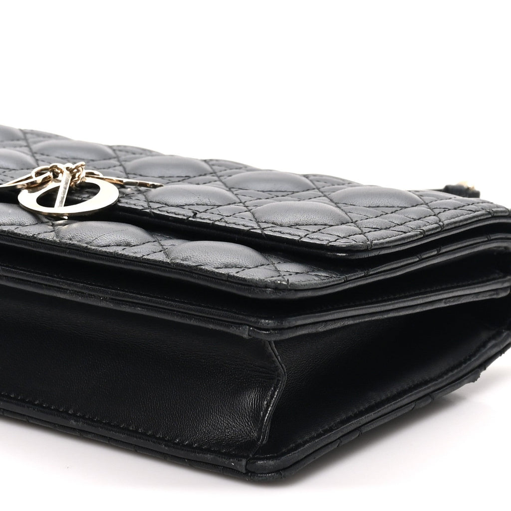 Lambskin Cannage Miss Dior Top Handle Bag Black wholesalehk.shop