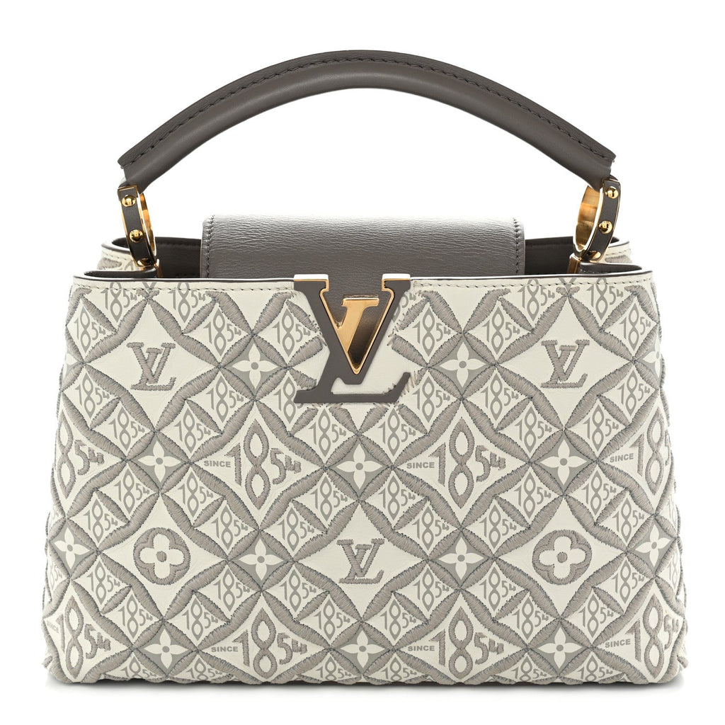 Calfskin Since 1854 Embroidered Capucines BB Ecru Taupe £¨ Direct shipment via from wholesalehk.shop
