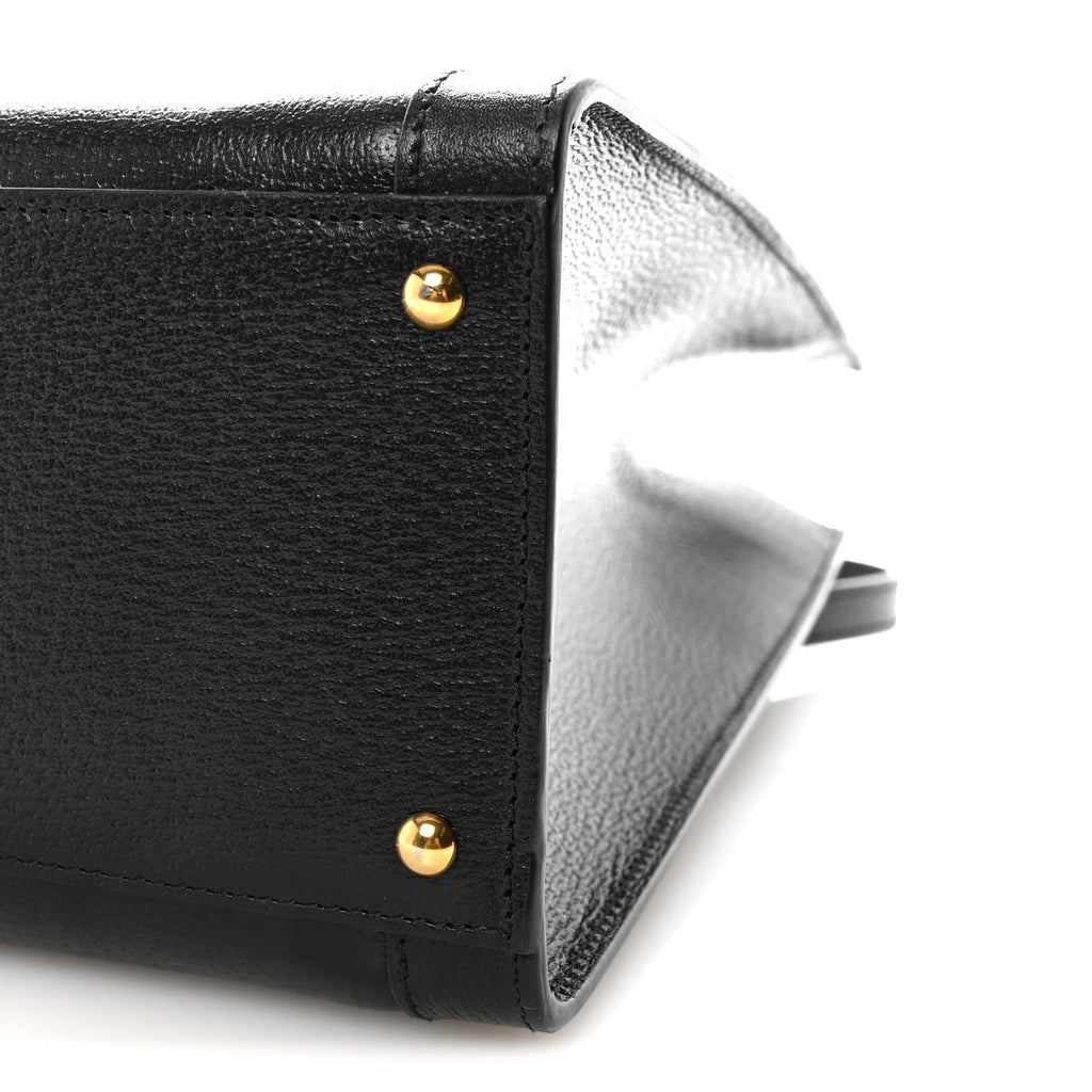 Textured Dollar Calfskin Web Medium Diana Tote Bag Black Dusty Grey wholesalehk.shop