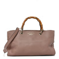 Pebbled Calfskin Medium Bamboo Shopper Tote Dark Cipria wholesalehk.shop