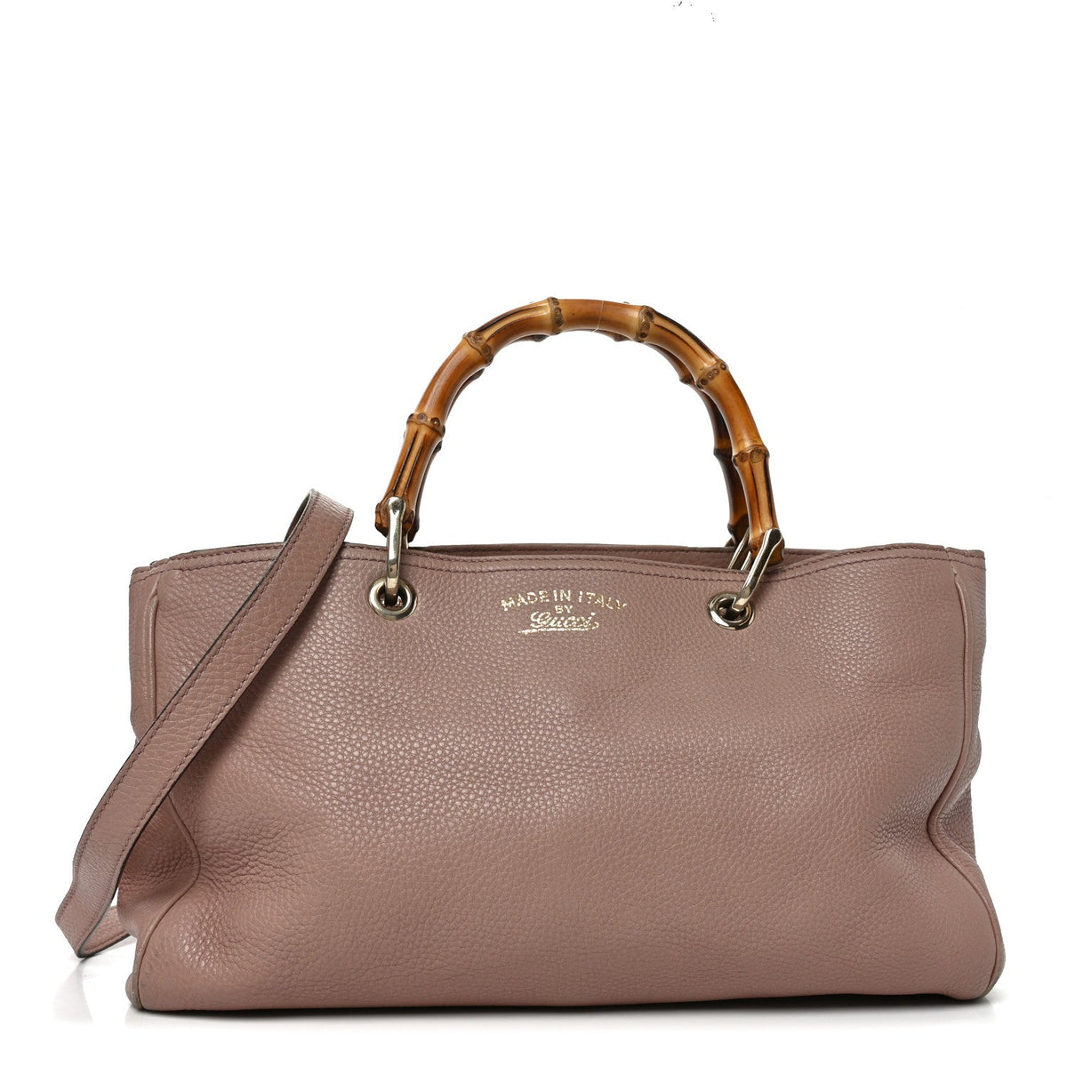 Pebbled Calfskin Medium Bamboo Shopper Tote Dark Cipria wholesalehk.shop