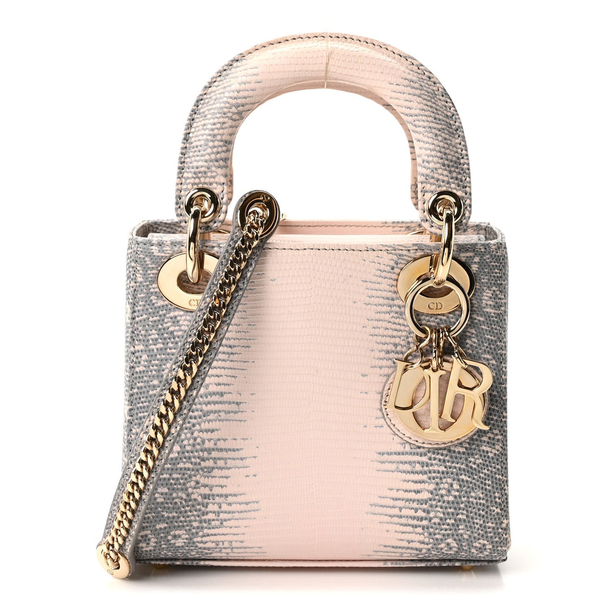 Lizard Ombre Mini Lady Dior Light Pink wholesalehk.shop