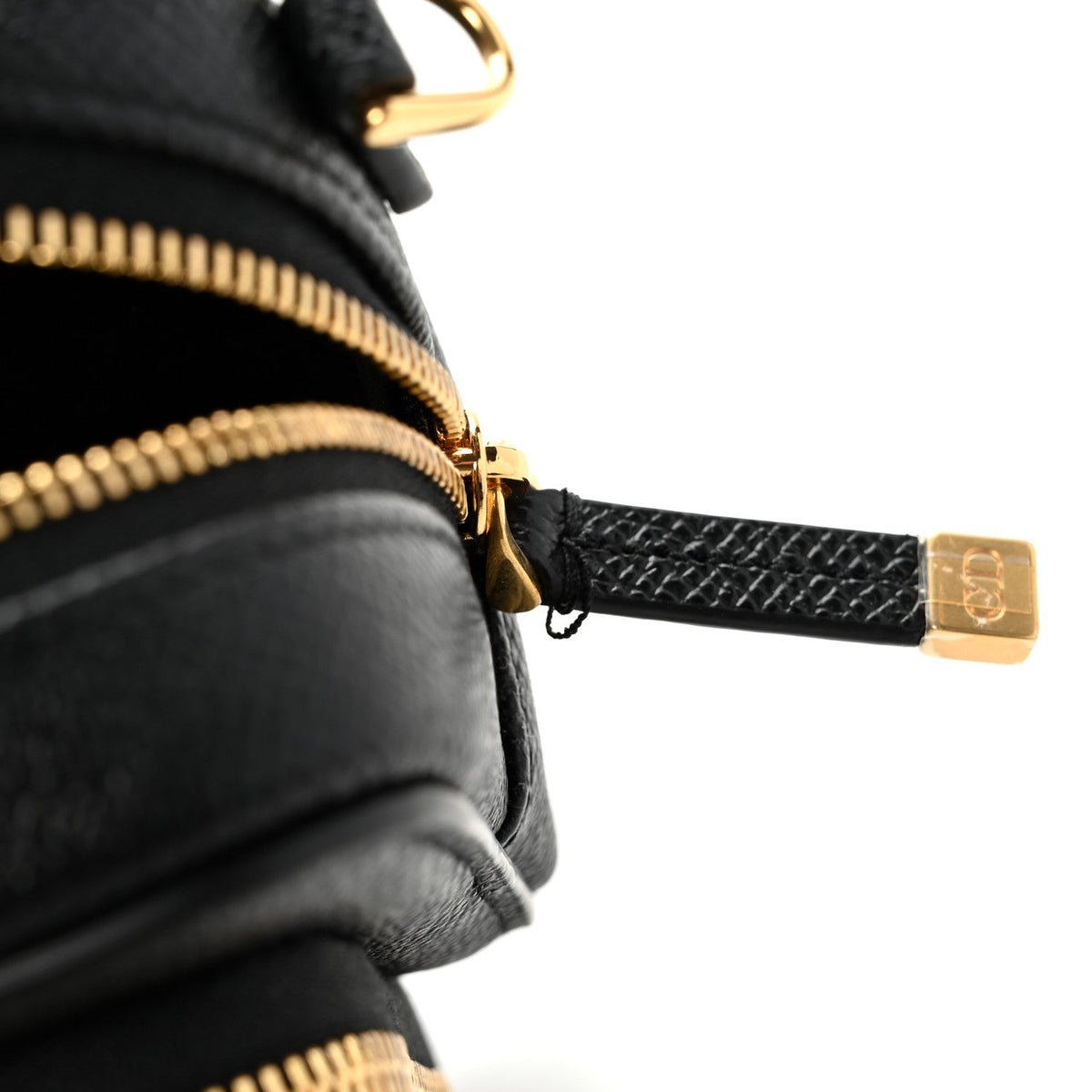 Grained Calfskin Caro Double Pouch Black wholesalehk.shop