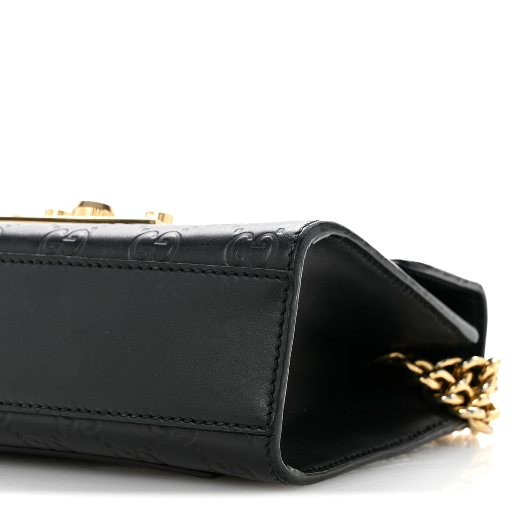 Guccissima Small Padlock Shoulder Bag Black £¨ Direct shipment via from wholesalehk.shop