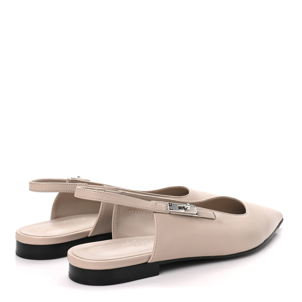 Nappa Lovely Slingback Flats 38.5 Beige Galet wholesalehk.shop