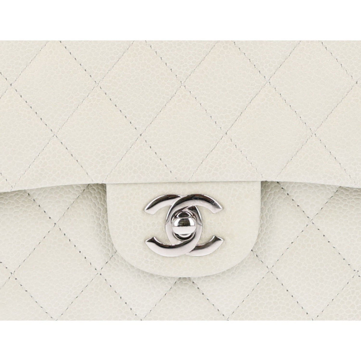 Caviar Quilted Medium Double Flap Light Green wholesalehk.shop