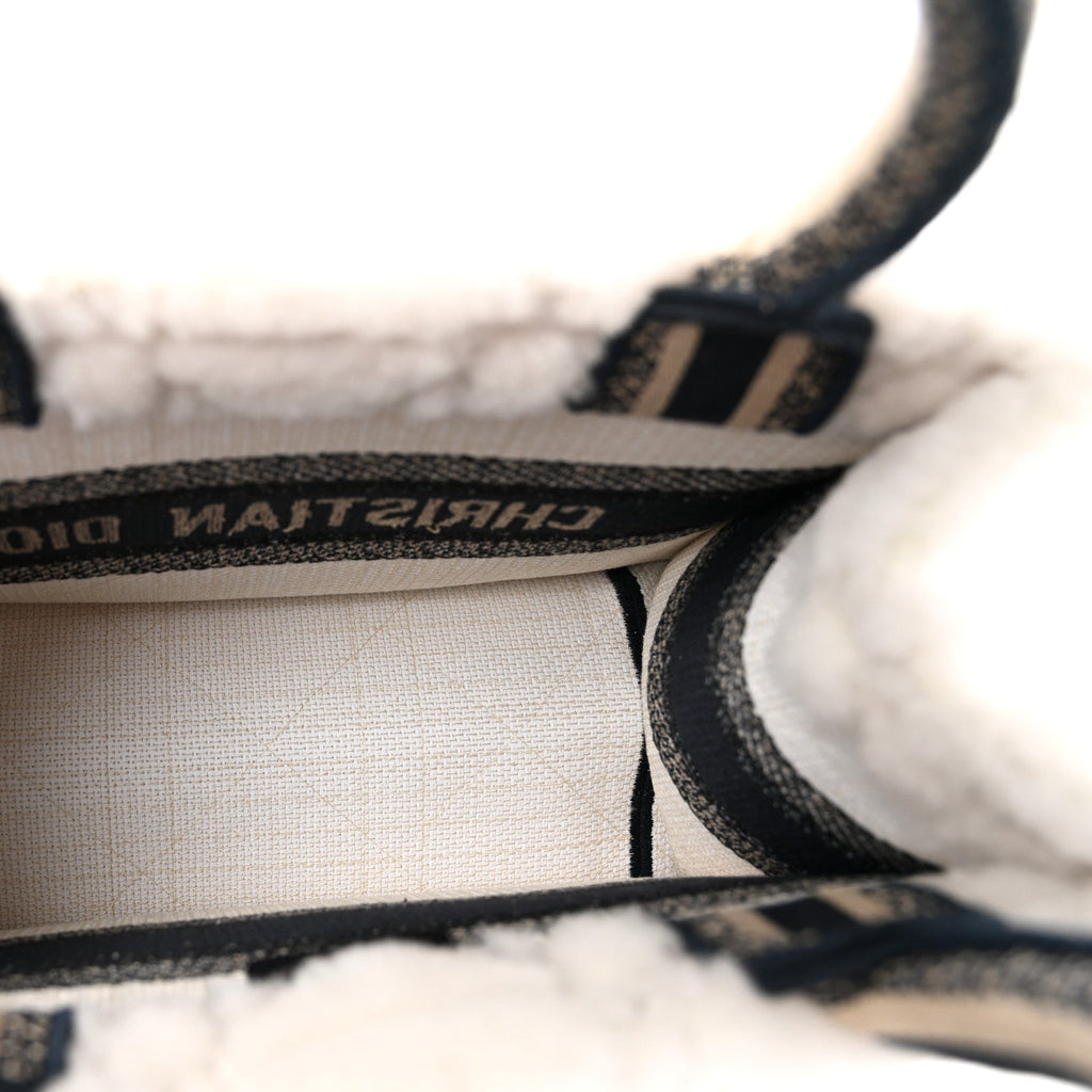 Shearling Cannage Small Book Tote Ecru Blue £¨ Direct shipment via from wholesalehk.shop