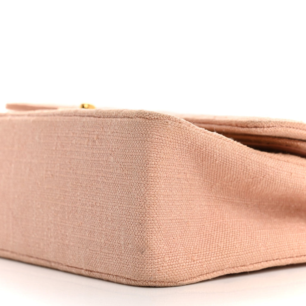 Canvas Quilted Small Double Flap Light Pink wholesalehk.shop