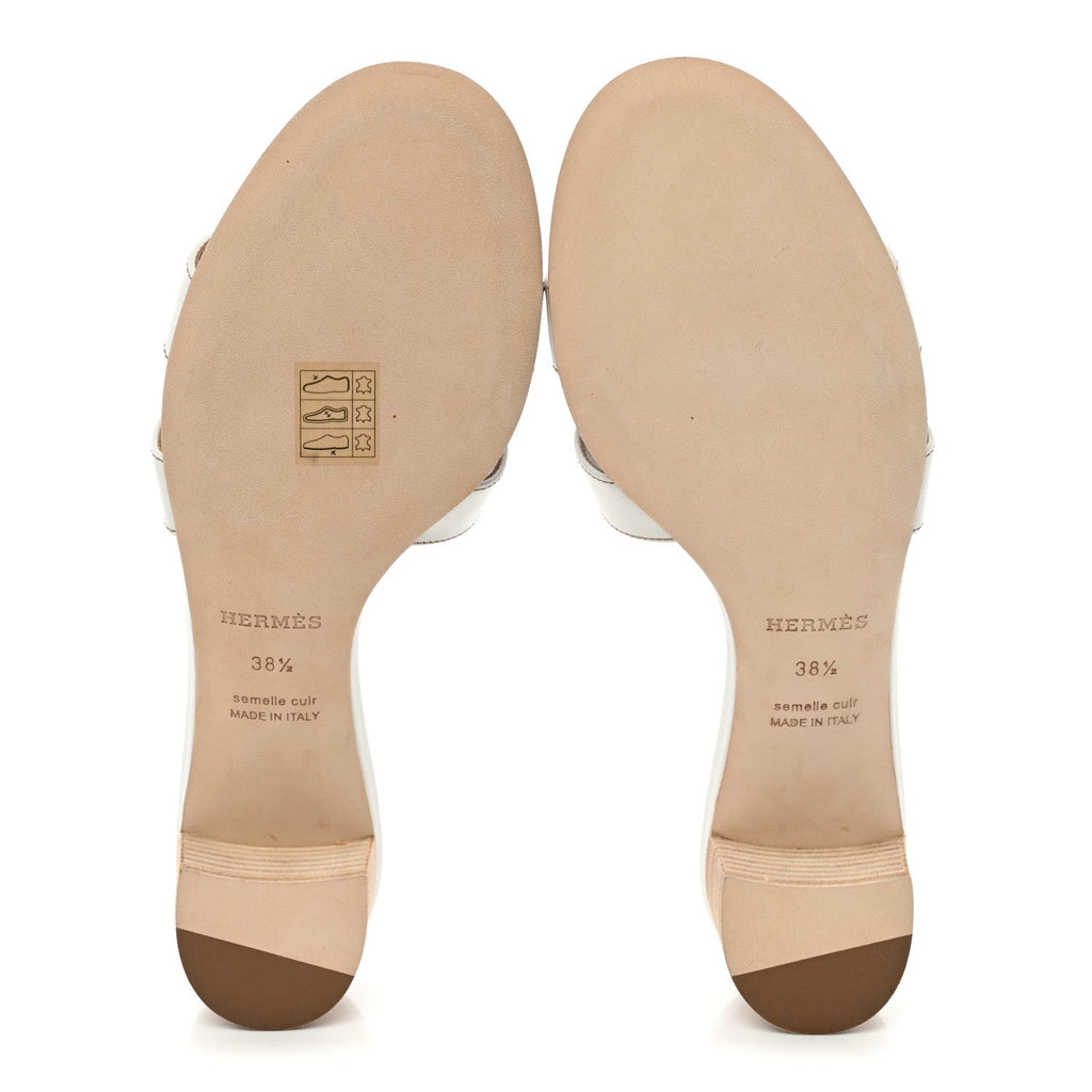 Calfskin Oasis Sandals 38.5 White wholesalehk.shop