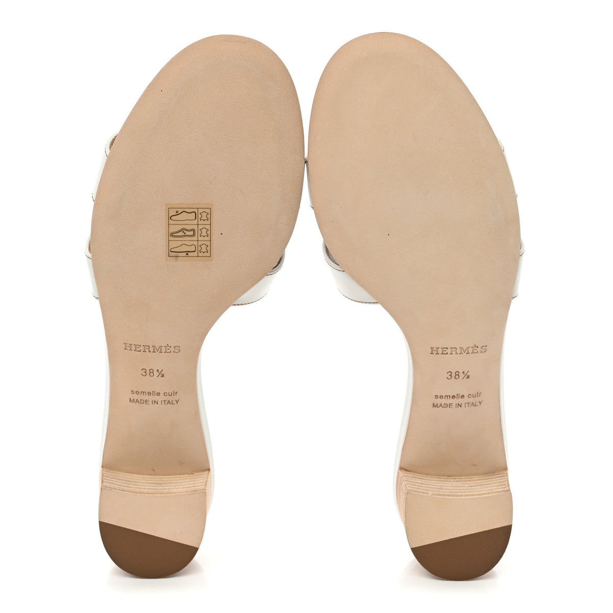Calfskin Oasis Sandals 38.5 White wholesalehk.shop
