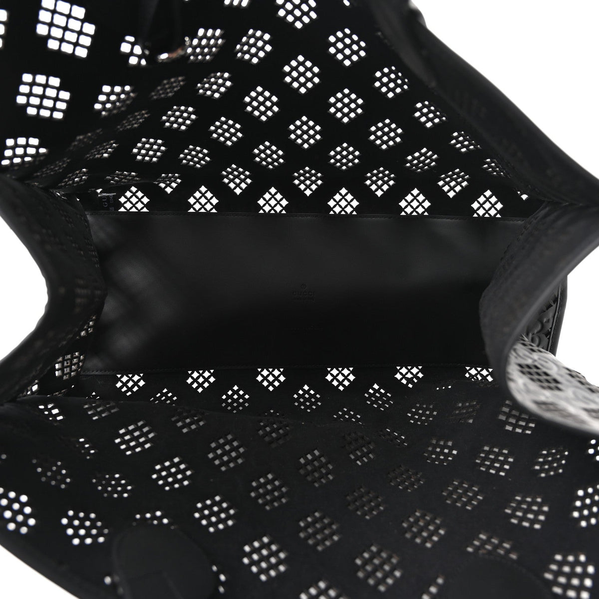 Calfskin GG Monogram Diamond Cut Medium Ophidia Tote Bag Black wholesalehk.shop
