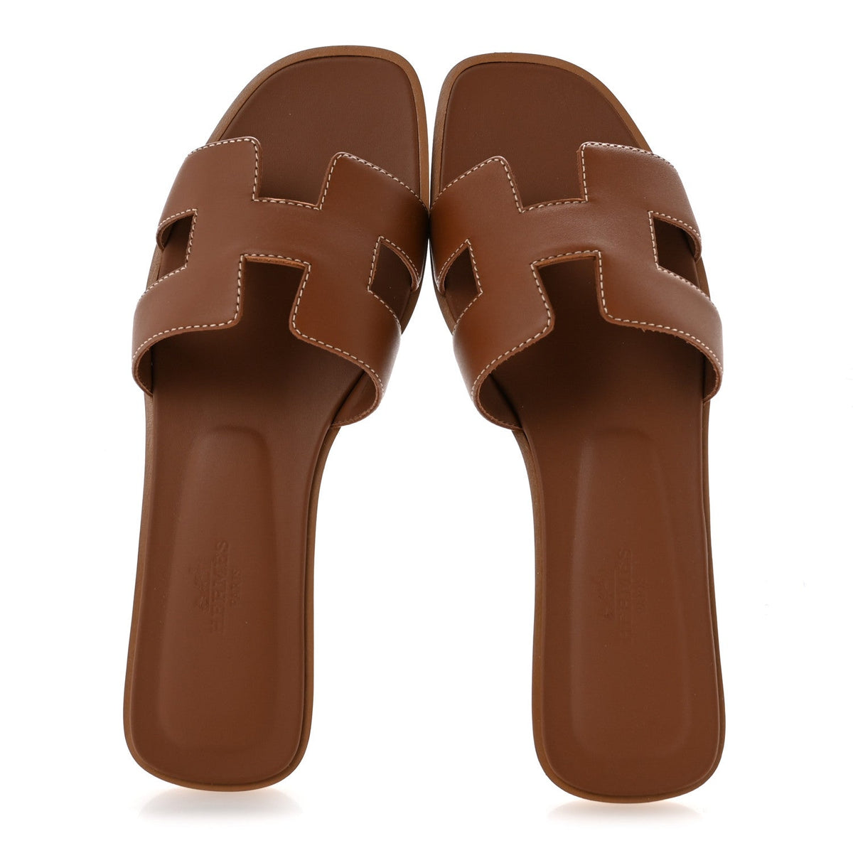 Box Calfskin Oran Sandals 37.5 Gold wholesalehk.shop