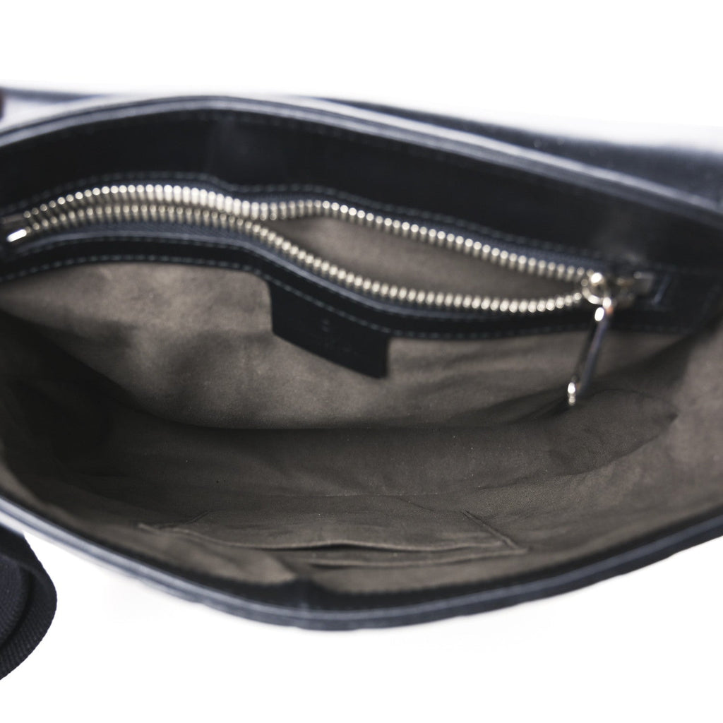 Guccissima Signature Single Buckle Flap Messenger Bag Black £¨ Direct shipment via from wholesalehk.shop