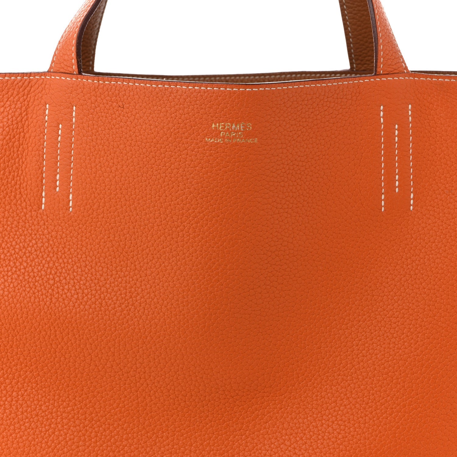 Taurillon Clemence Double Sens 45 Reversible Tote Orange Gold £¨ Direct shipment via from wholesalehk.shop