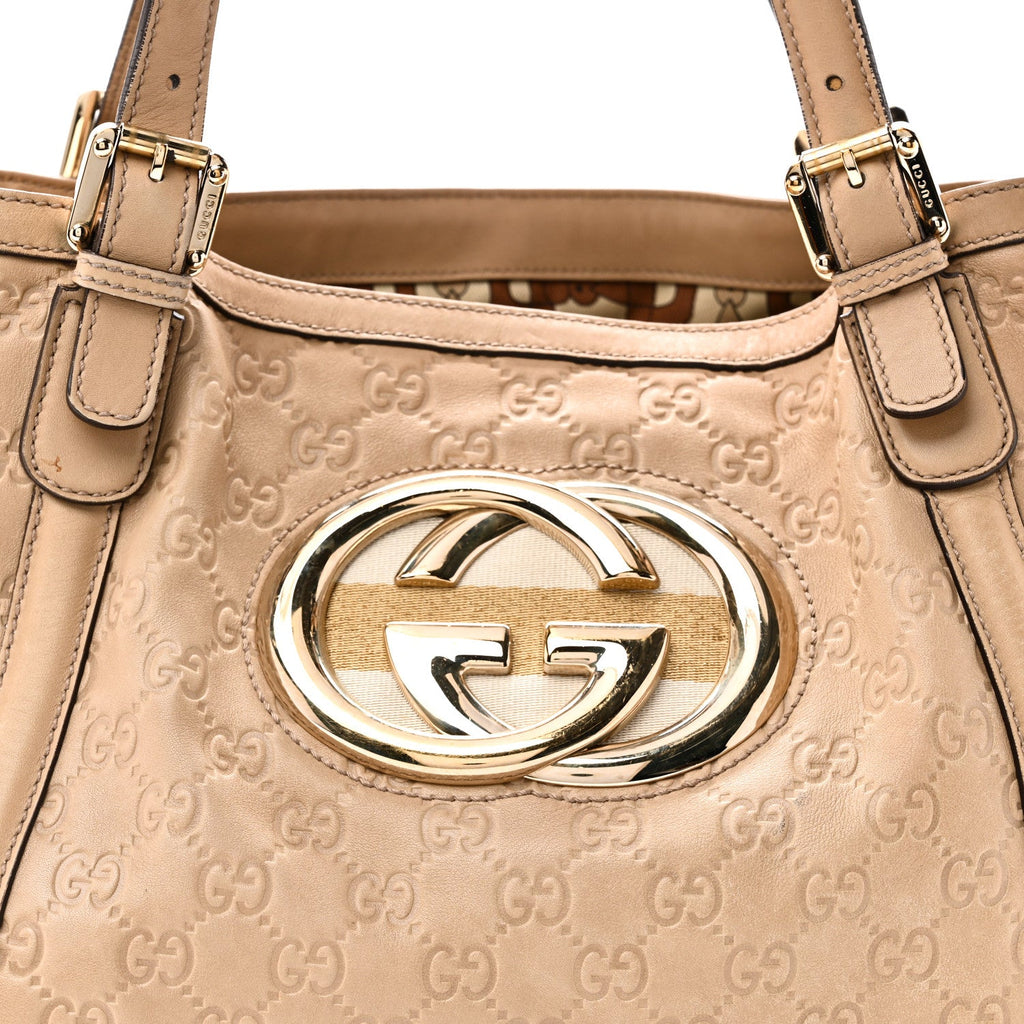 Guccissima Medium Britt Tote Beige £¨ Direct shipment via from wholesalehk.shop