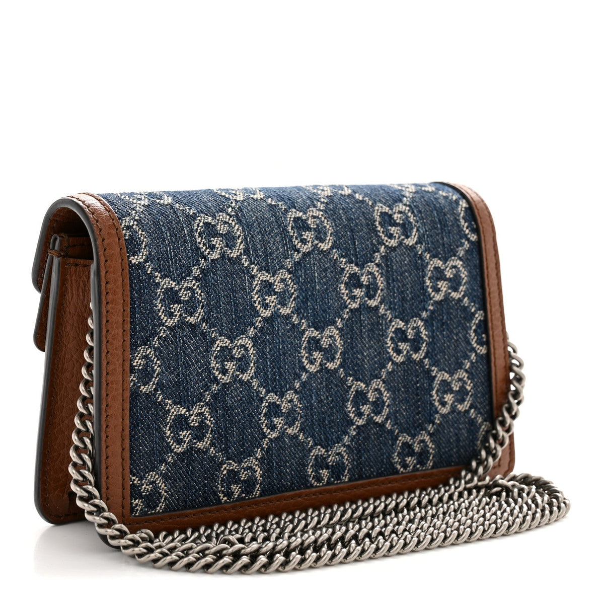 New Denim GG Monogram Dollar Calfskin Enamel Super Mini Dionysus Shoulder Bag Blue Tea Cuir Epilog Electric Blue wholesalehk.shop