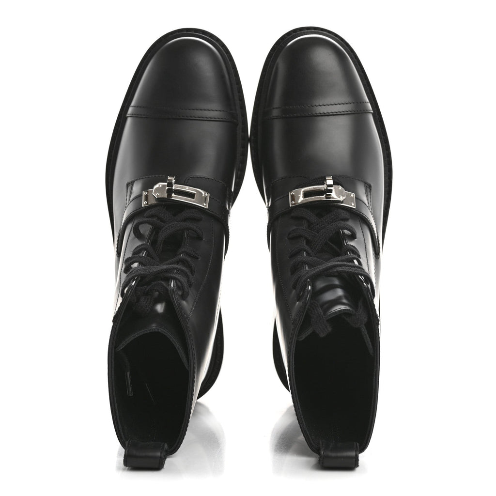 Glossed Calfskin Funk Ankle Boots 36 Black wholesalehk.shop