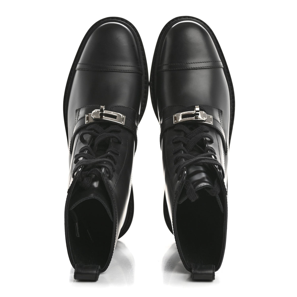 Glossed Calfskin Funk Ankle Boots 36 Black wholesalehk.shop