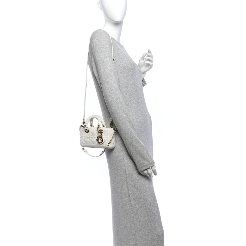 Lambskin Cannage Dioramour Micro Lady D-Joy Latte wholesalehk.shop