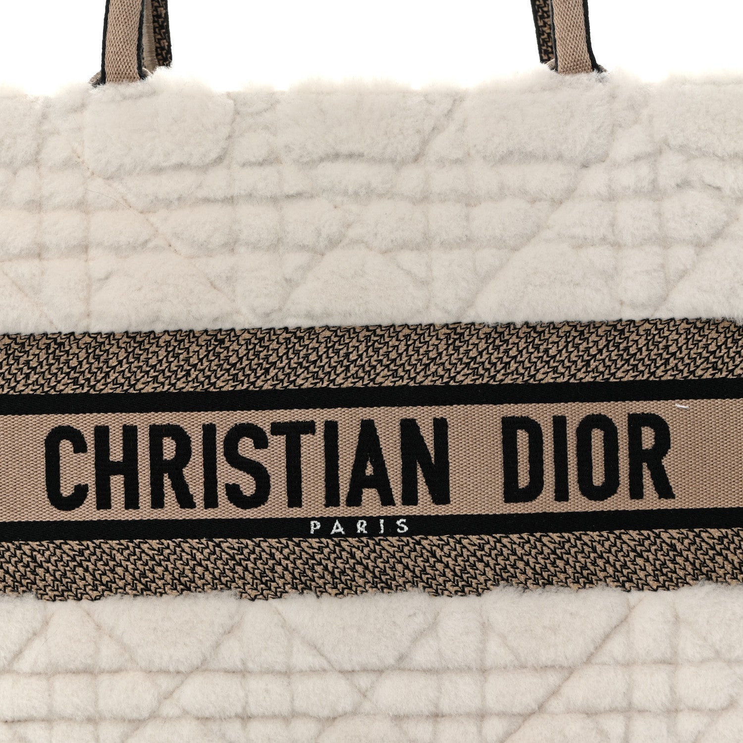 Shearling Cannage Medium Book Tote Ecru Black £¨ Direct shipment via from wholesalehk.shop