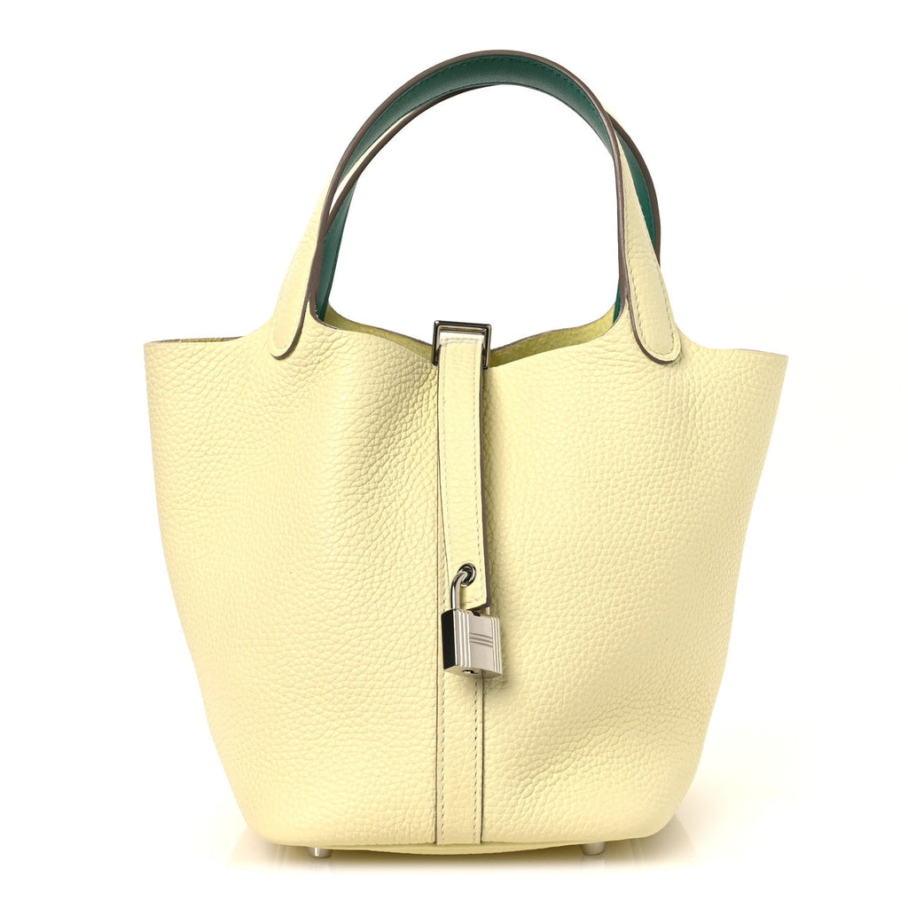 Taurillon Clemence Swift Eclat Picotin Lock 18 PM Jaune Milton Vert Vertigo £¨ Direct shipment via from wholesalehk.shop
