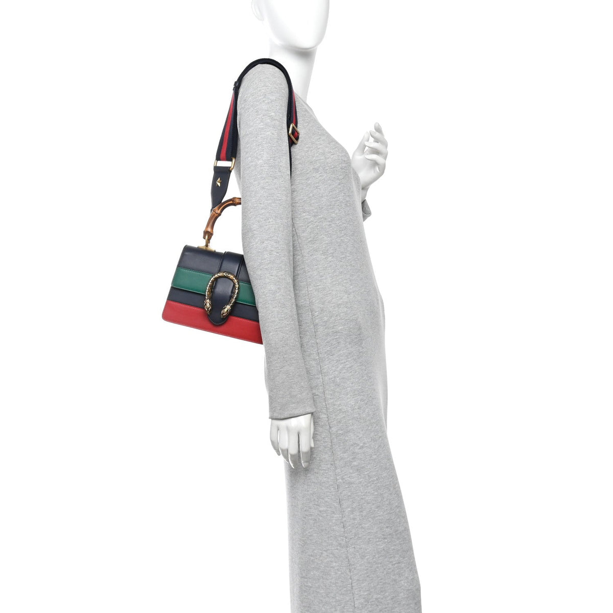 Calfskin Bamboo Web Mini Dionysus Top Handle Bag Blue Emerald Hibiscus Red wholesalehk.shop