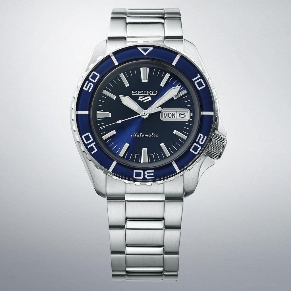 Seiko 5 Sports Automatic Blue Dial Silver Steel Strap Watch for Men - SRPK97K1 wholesalehk.shop