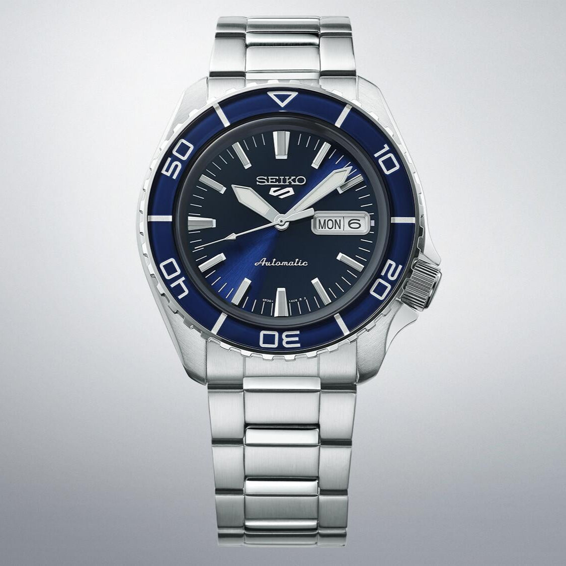 Seiko 5 Sports Automatic Blue Dial Silver Steel Strap Watch for Men - SRPK97K1 wholesalehk.shop